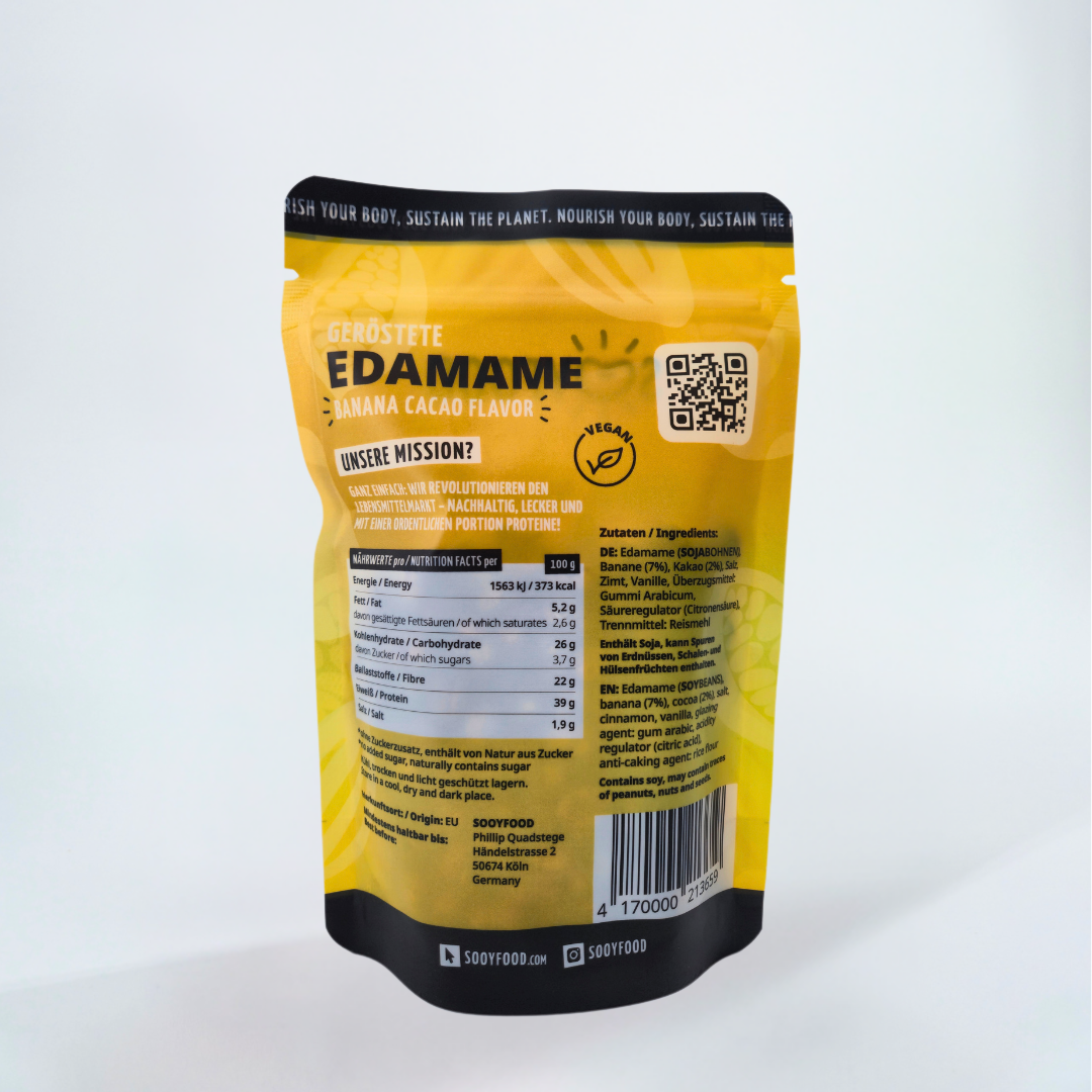Geröstete Edamame Banana Cacao Protein Snack 40g von SOOYFOOD