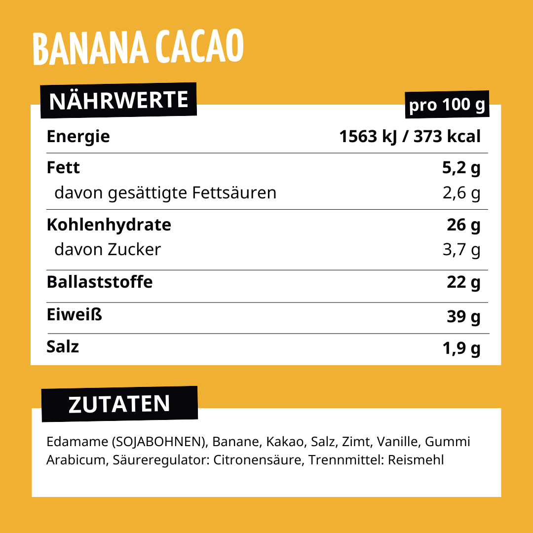 Geröstete Edamame Banana Cacao Protein Snack 40g von SOOYFOOD